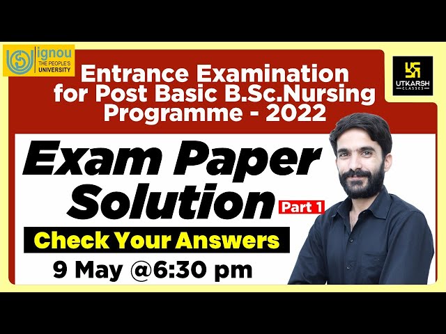 IGNOU Post Basic B.Sc Nursing Enterance Exam 2022 | Answer Key | Complete Paper Solution | Raju Sir