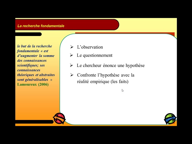 Capsule 6:  la recherche fondamentale et la recherche appliquée