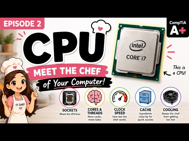 CompTIA A+ CPU Explained for Beginners | Meet the Chef of Your Computer | Episode 2