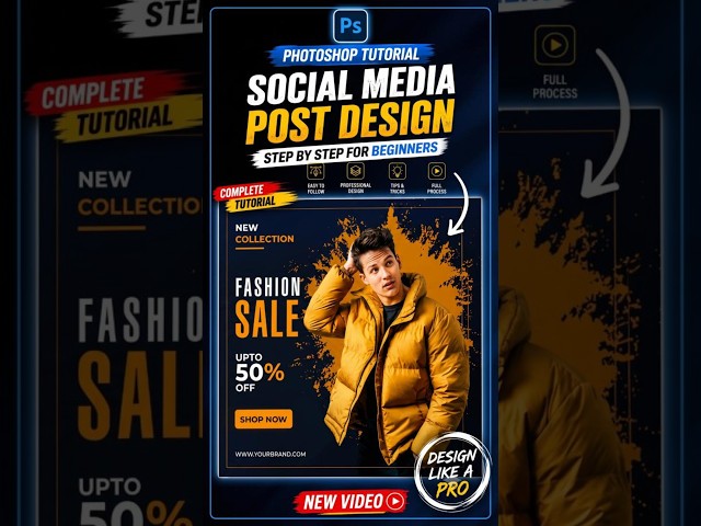 Social Media Post Design in Photoshop | Fashion Sale Design Tutorial for Beginners #photoshop