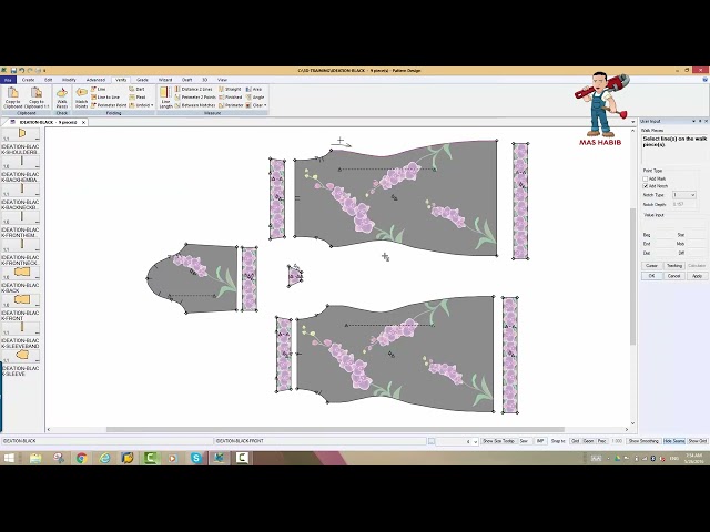 Gerber AccuMark tutorial-Walk pieces