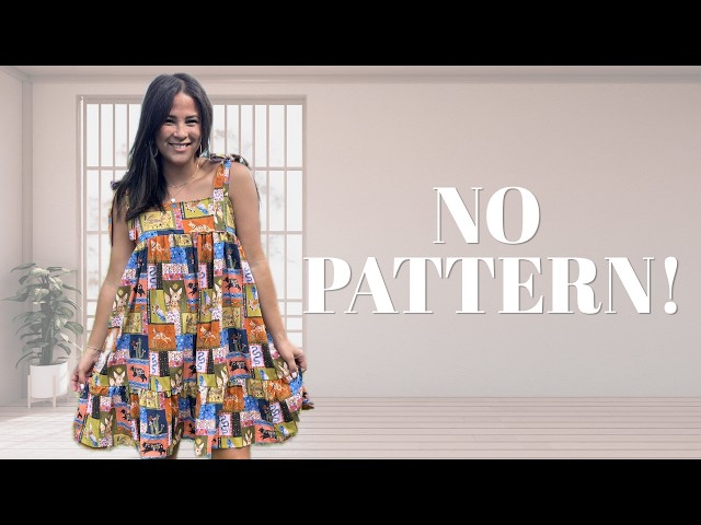 Can I Sew a Trendy Dress With NO Pattern!? Easy Beginer Sew!