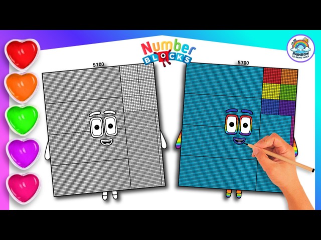 How to Draw Numberblocks 5700 | Numberblocks Coloring Pages