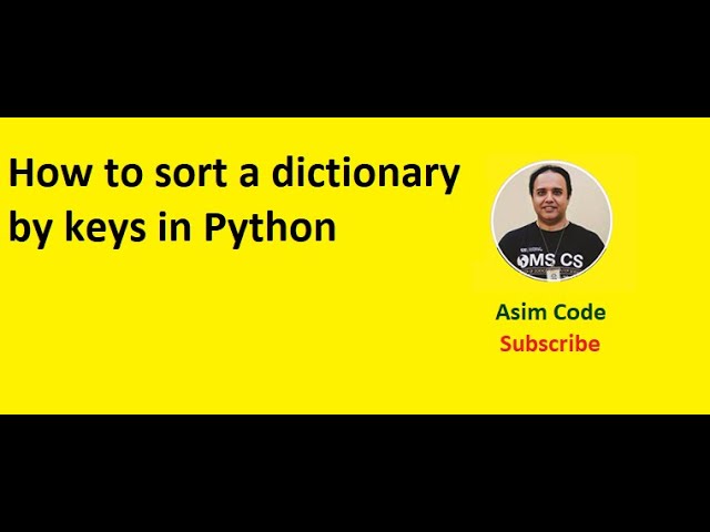 How to sort a dictionary by keys in Python