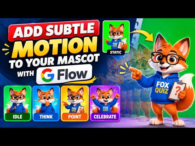 How to Add Subtle Motion to Your Mascot with Google Flow | AI Animation Tutorial