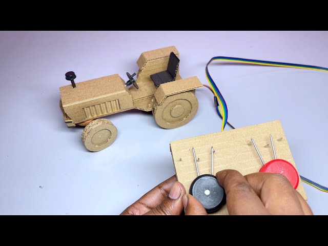 How to make a cardboard R.C tractor with dc motor.
