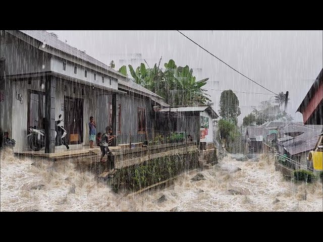 CAN YOU HANDLE THIS? ⛈️Extreme Thunderstorms and Heavy Rain in Red Soil Village | Rain Walk