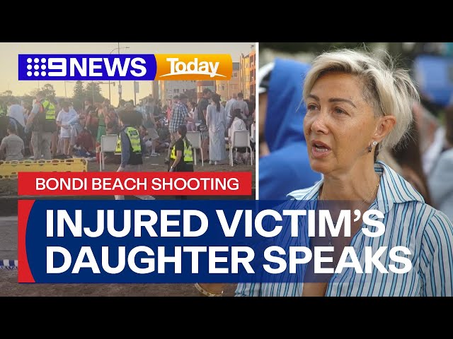 Daughter of injured victim speaks about Bondi Beach shooting | 9 News Australia