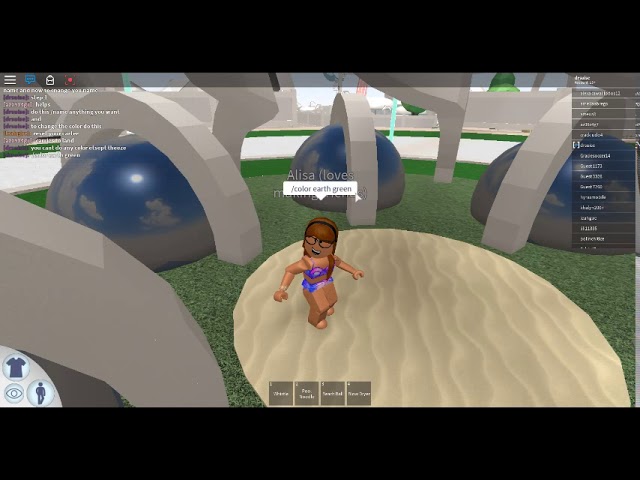 how to change your name and color in robloxian waterpark!