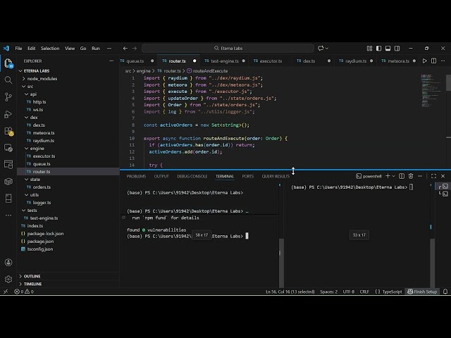Order Execution Engine Demo - DEX Router