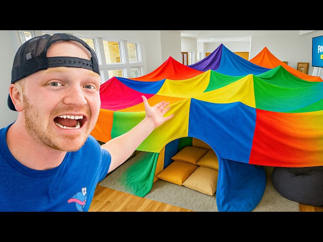 I Built The World's BIGGEST Blanket Fort!