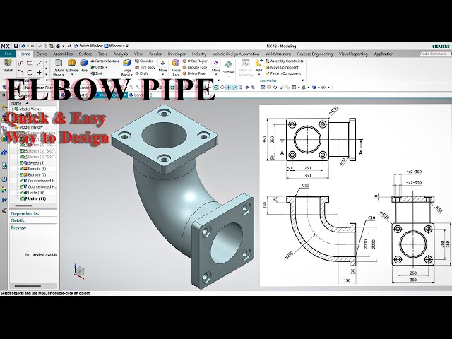 NX Tutorial | Elbow Pipe | NX siemens designing | Quick and Easy Way to Design Elbow - @anilkatte1