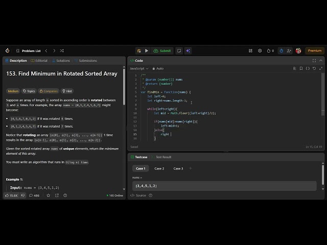 LeetCode_153 | Find Minimum in Rotated Sorted Array | Binary Search