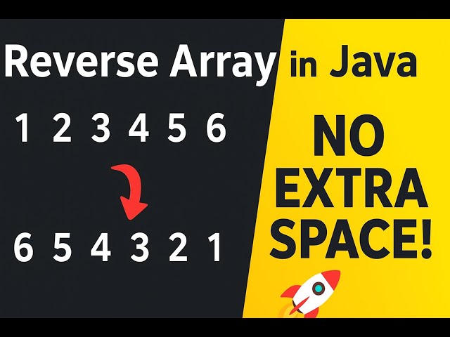 #7 Reverse an Array Without Extra Space in Java | Java Interview Question