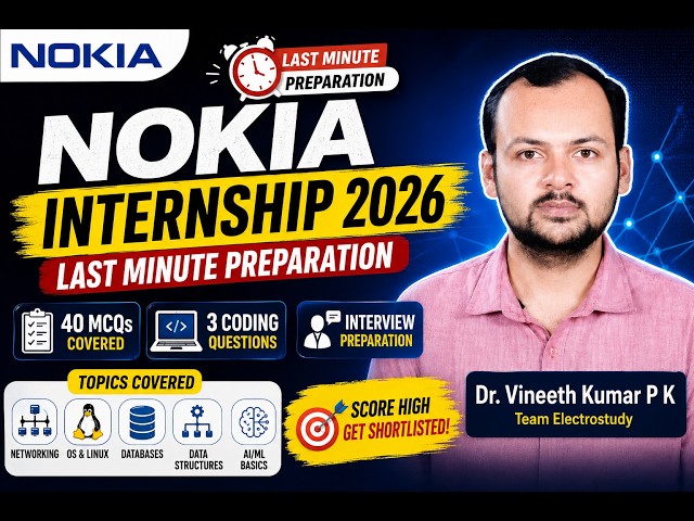 Nokia Internship 2026 Last Minute Preparation | HackerEarth Test Questions, Coding & Interview Guide