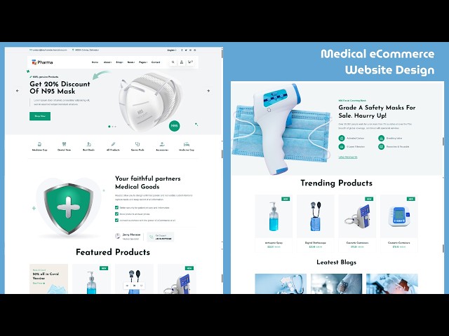 Modern Medical eCommerce Website Design | Full Frontend UI + Code Preview (2026)