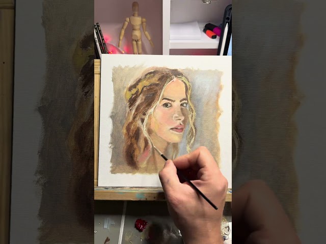 How to quickly I paint a portrait - portrait painting #shorts #painting