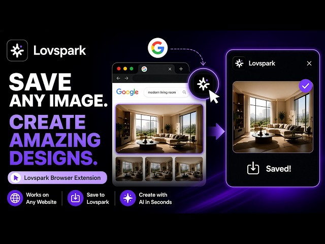 How to Use the Lovspark AI Browser Extension | Save Design Inspiration Instantly