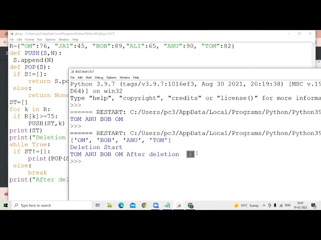 19 02 2022 Class XII A Computer Science