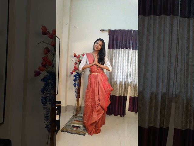 Athpoure saree wearing | Durga Puja special Bengali saree look #sareedraping #bengalisaree