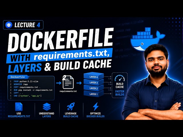 Docker | Dockerfile with requirements.txt, Layers & Build Cache | Lecture - 5