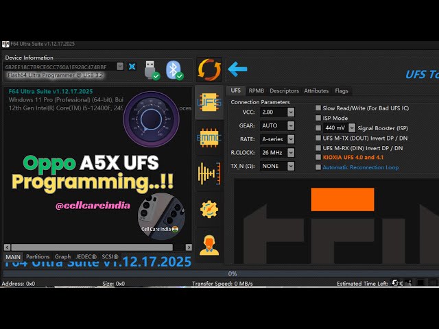 Oppo A5x UFS Programming By F64 Box✅ | ALL MTK UFS PROGRAMMING✅