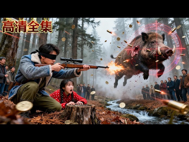 A blind young man is the best shooter. Blindfolded, he kills wild boars from 100 meters away.