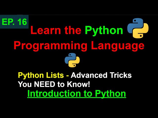 Advanced List Operations | Learn Python Programming (Ep. 16)