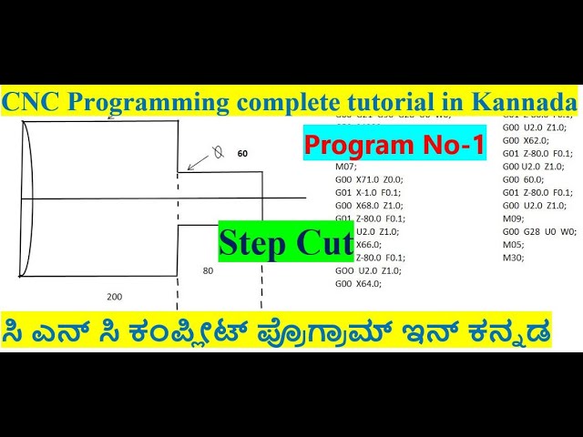 #5 CNC Programming complete tutorial in Kannada/Step Cut Program No-1/How to write a CNC Program