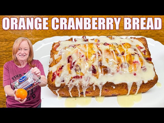 ORANGE CRANBERRY BREAD WITH GLAZE Christmas Bread Recipe
