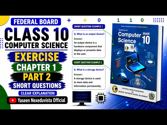 Federal Board Computer Chapter 1 Exercise | Short Questions | Class 10