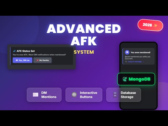 Advanced Discord AFK System Tutorial | Auto DM Notifications When Mentioned (MongoDB)