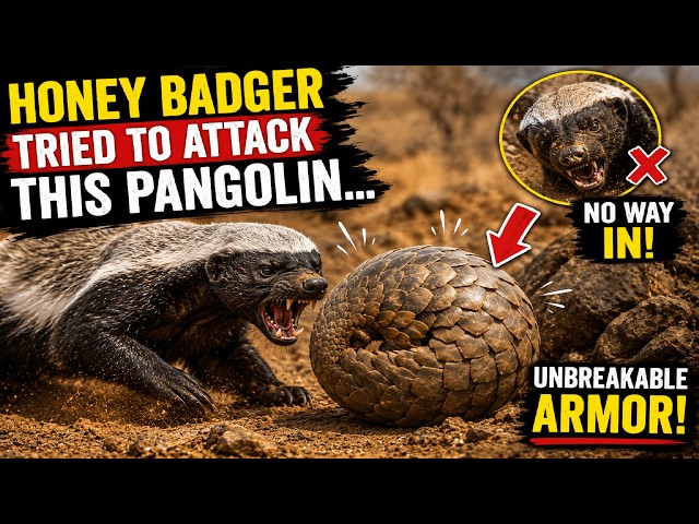 This Honey Badger Tried to Attack a Pangolin… But Its Armor Was Unbreakable
