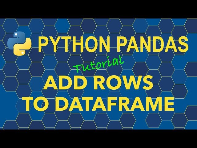 Python Pandas - Add Rows to DataFrame