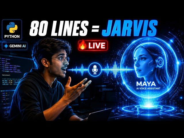 Apna Khud ka JARVIS Banao 🔥 Sirf 80 Lines Python Code | Real-Time AI Voice Assistant (Gemini Live)