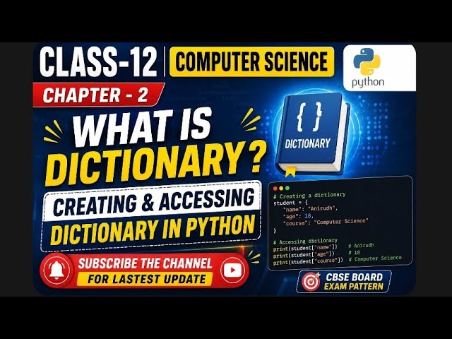 Class-12| Computer Science| Dictionary in python (@EnhanceCodeLearning 
