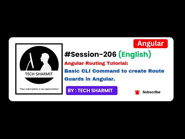 Basic CLI command to create Route Guards in Angular | Angular tutorial in English (Session-206)