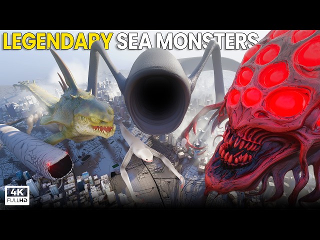 3D Legendary Sea Monsters Size Comparison 2026 | WORLD EATER VS SEA EATER