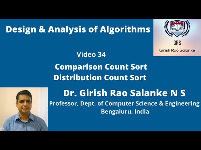 34  Comparison Count Sort & Distribution Count Sort