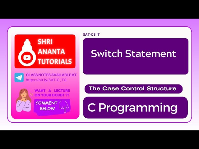 Switch Statements I The Case Control Structure #switch #clanguage  #computerengineering