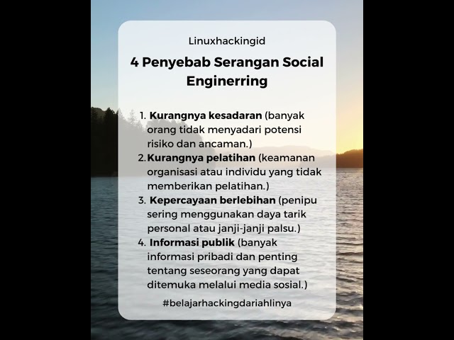 4 Penyebab serangan social engineering  #socialengineering #cybersecurity #linuxhackingid