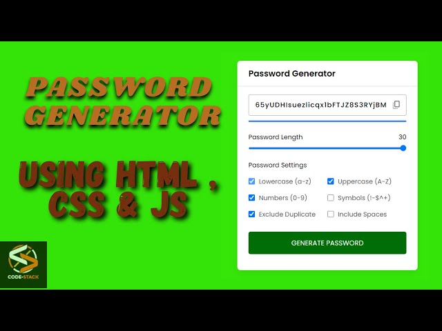 How to Build a Password Generator using JavaScript || Coding Tutorials