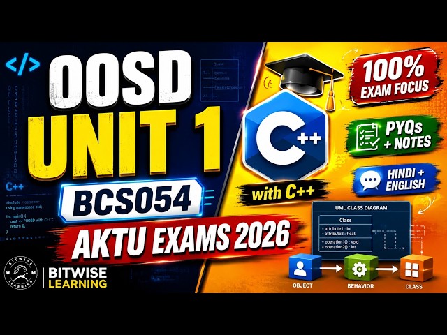 OOSD Unit 1 in ONE SHOT 🔥 | BCS054 AKTU | Complete Exam Preparation + PYQs | Score 30+ Marks