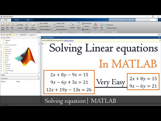 How to solve linear equation in matlab | Systems of linear equation in matlab | MATLAB TUTORIAL