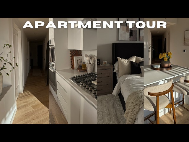APARTMENT TOUR | modern, neutral, 2 bedroom luxury high rise apartment