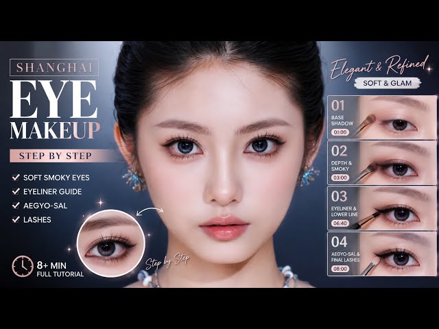 Shanghai Eye Makeup Tutorial | Soft Smoky Eyes, Eyeliner & Aegyo-sal Step by Step