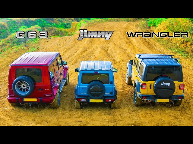 AMG G63 vs Suzuki Jimny vs Jeep Wrangler: ¡CARRERA DE ARRANQUE EN CARRETERA Y CUALQUIER OTRO LADO!
