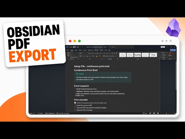 How to Render and Print Obsidian Notes as PDF (Print Ready Rendering)