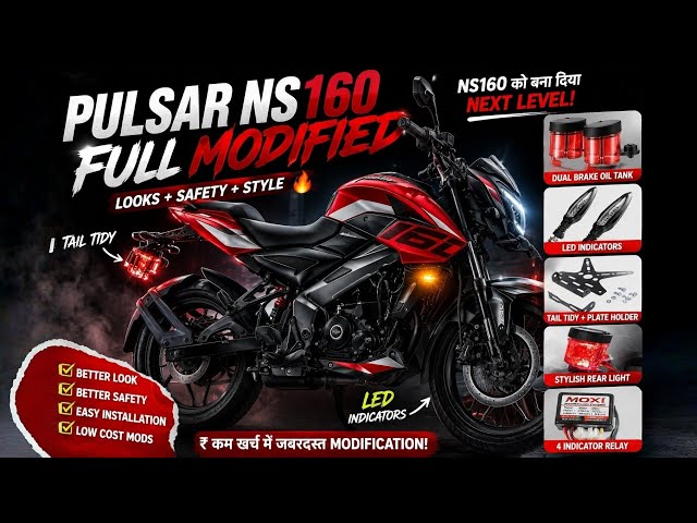Pulsar NS160 Ka Jabardast Modification 😱 Tail Tidy, LED Indicators, Rear Light Upgrade Full Process