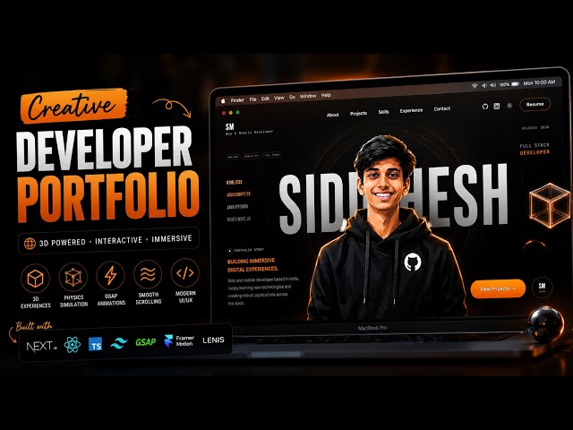 Creative Developer Portfolio 2026 🚀 | Next.js, Three.js, React Three Fiber, GSAP & Framer Motion